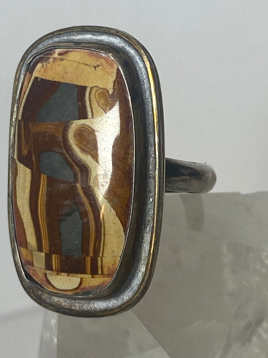 Jasper? ring southwestern long sterling silver women