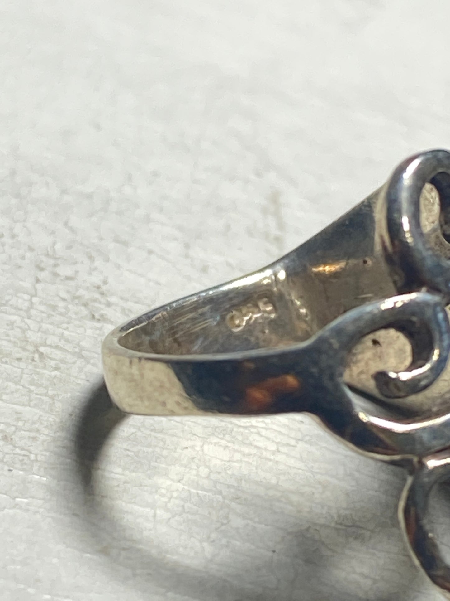 Fork ring long swirl band pinky knuckle sterling silver women girls