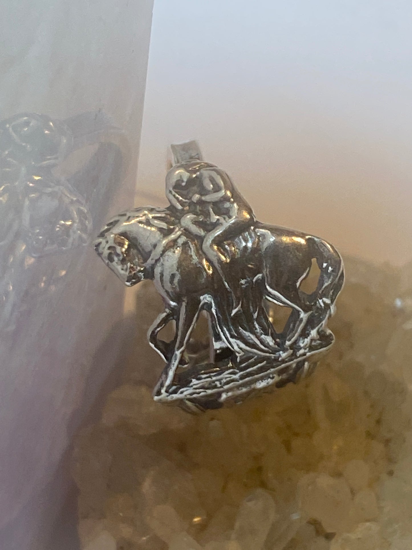 Godiva spoon ring horse naked lady band sterling silver women