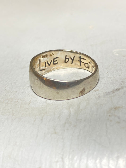 Faith ring religious word band sterling silver women girls