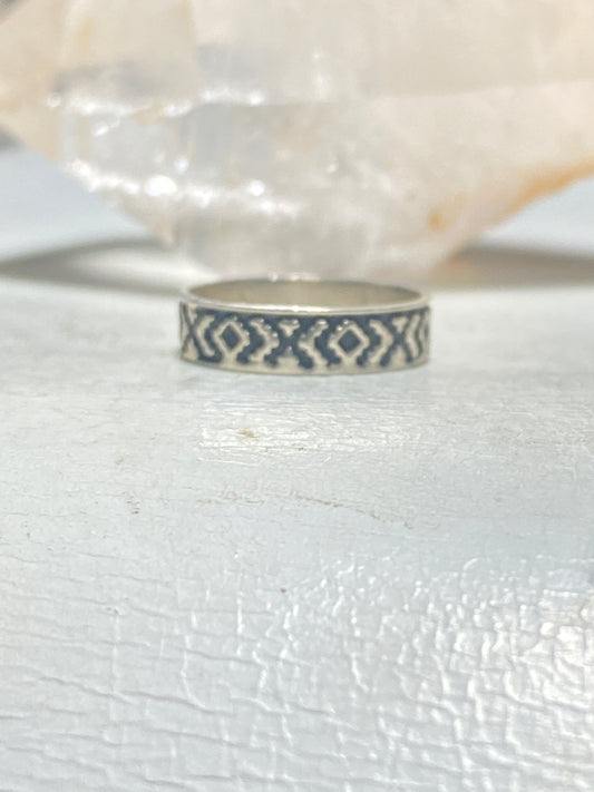 Geometric ring pinky stacker band sterling silver women girls