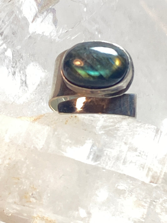 Labradorite ring size 8 sterling silver women girls
