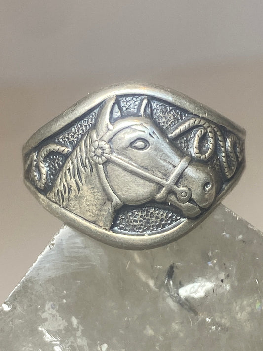 Horse ring 8.75 Bell trading southwestern rope band sterling silver women men