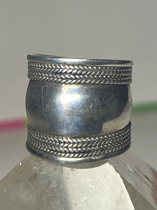 Cigar band ring size 5 rope design sterling silver women girls