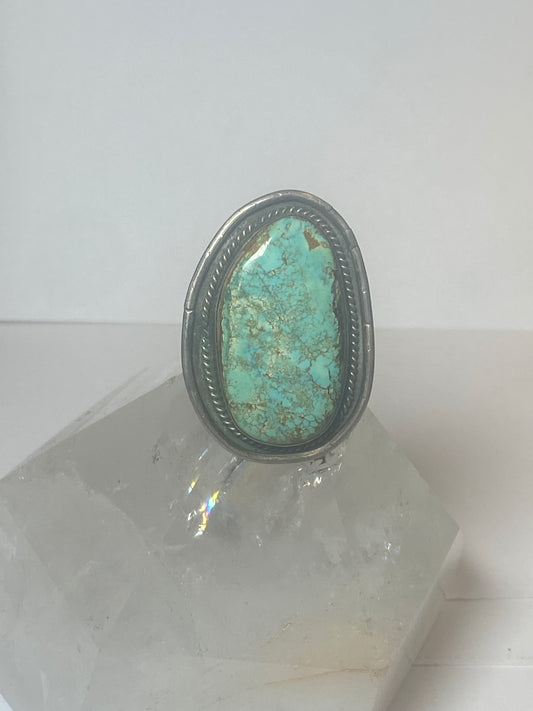 Navajo Ring long huge turquoise southwest sterling silver women girl
