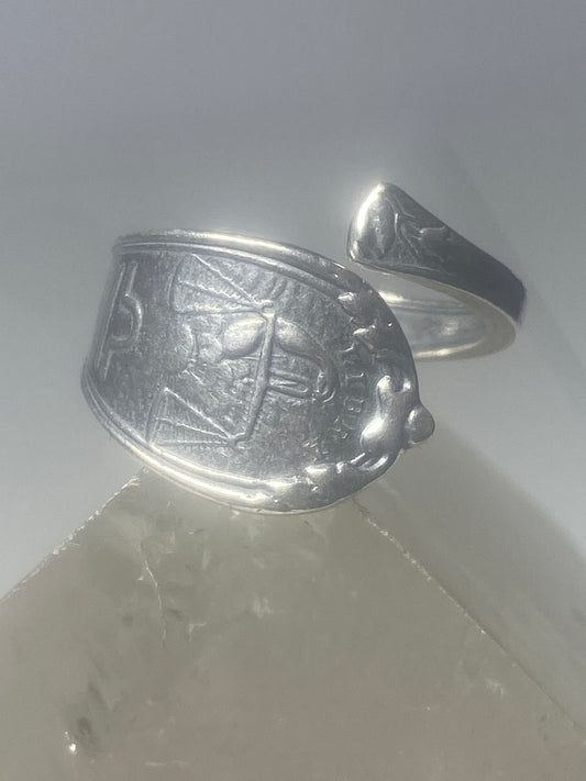 Libra spoon ring September zodiac birthday band ring sterling silver women girl