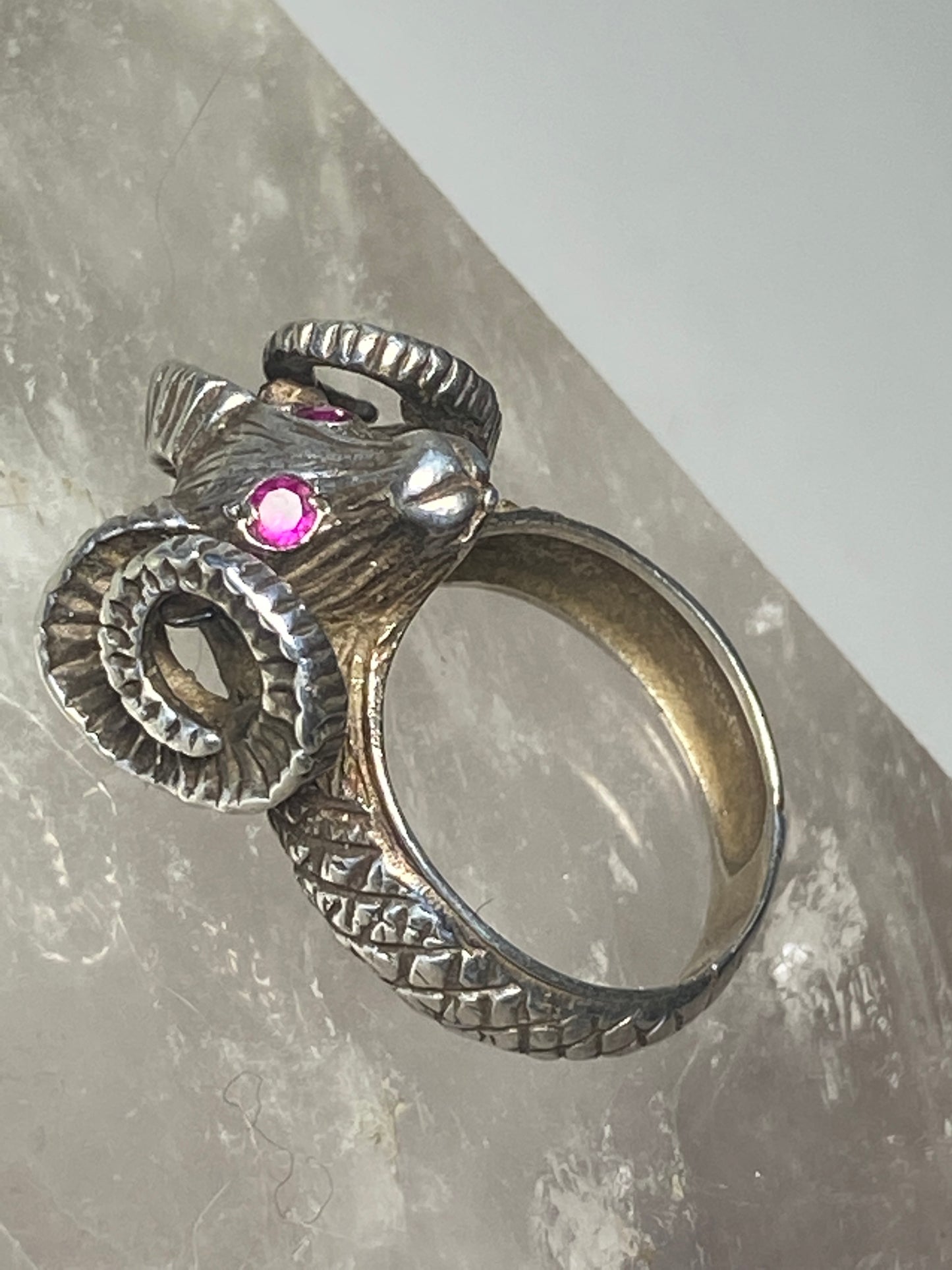 Ram ring Aries birthday zodiac pinky band sterling silver women girl