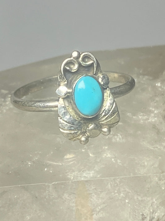 Turquoise ring leaves band southwest sterling silver women girls p