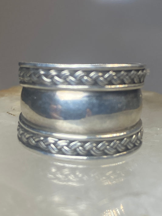 Cigar band ring size 7.75 southwestern sterling silver women