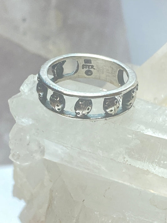 Lady Bug size 4.50 ring Pinky band sterling silver women girls
