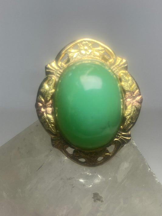 Jade Ring floral sterling silver floral band women girls