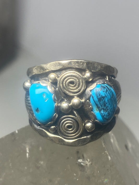 Turquoise ring Navajo leaves southwest women men