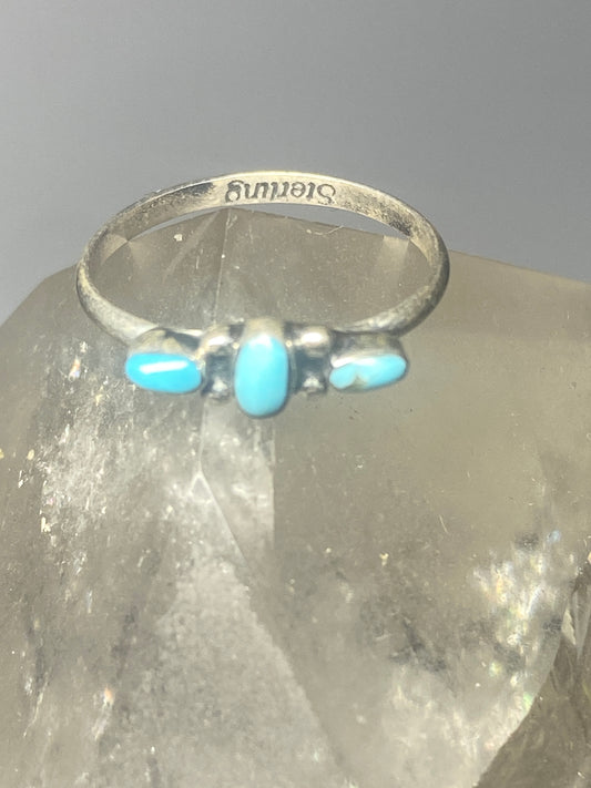 Turquoise ring stacker band southwest sterling silver women girls c