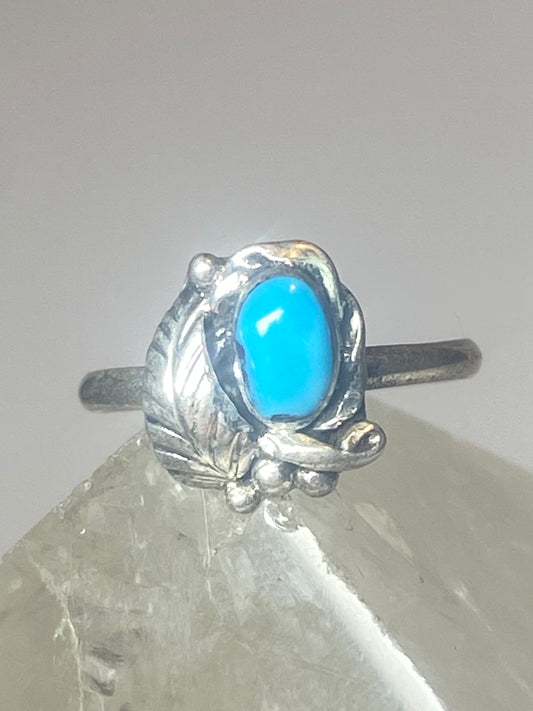 Turquoise ring southwest pinky floral leaves blossom baby children women girls q