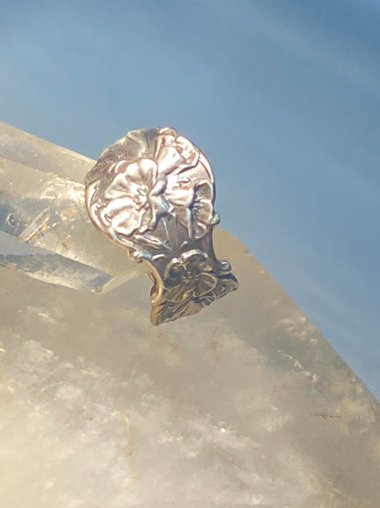 floral spoon ring size 9.50 flower band sterling silver women girls