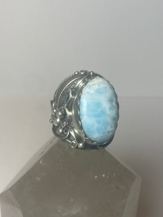 Larimar Ring big southwest sterling silver women men