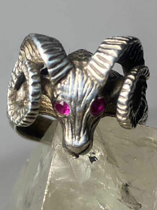 Ram ring Aries birthday zodiac pinky band sterling silver women girl