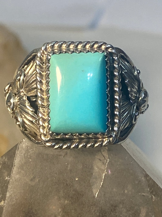 Turquoise ring southwest sterling silver women men