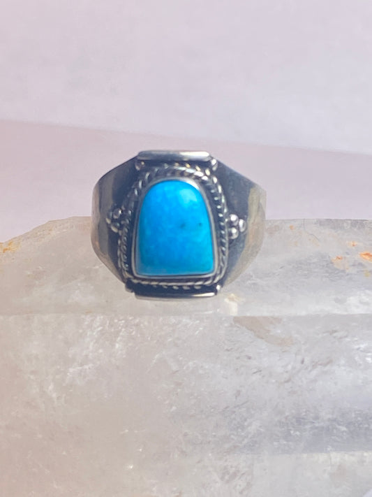 Turquoise ring size 6.25 boho sterling silver women