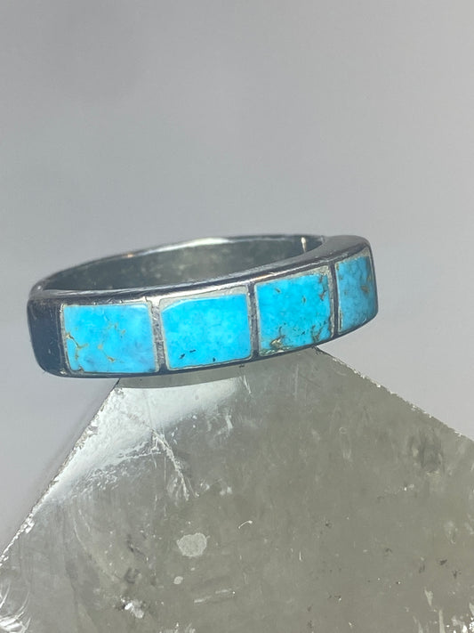 Turquoise ring size 6.25 band Navajo sterling silver women