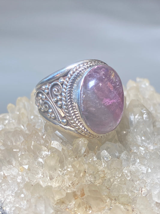 Fluorite ring size 6 shades of purple sterling silver women girls