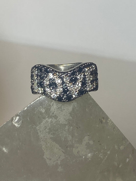 LOVE ring friendship cocktail CZ's Valentine pinky band sterling silver women girl