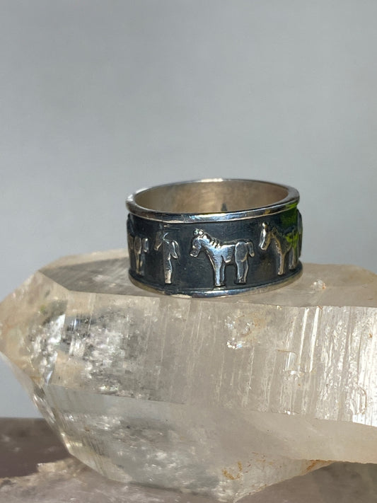 Horse Ring horses band cowgirl sterling silver women girls men
