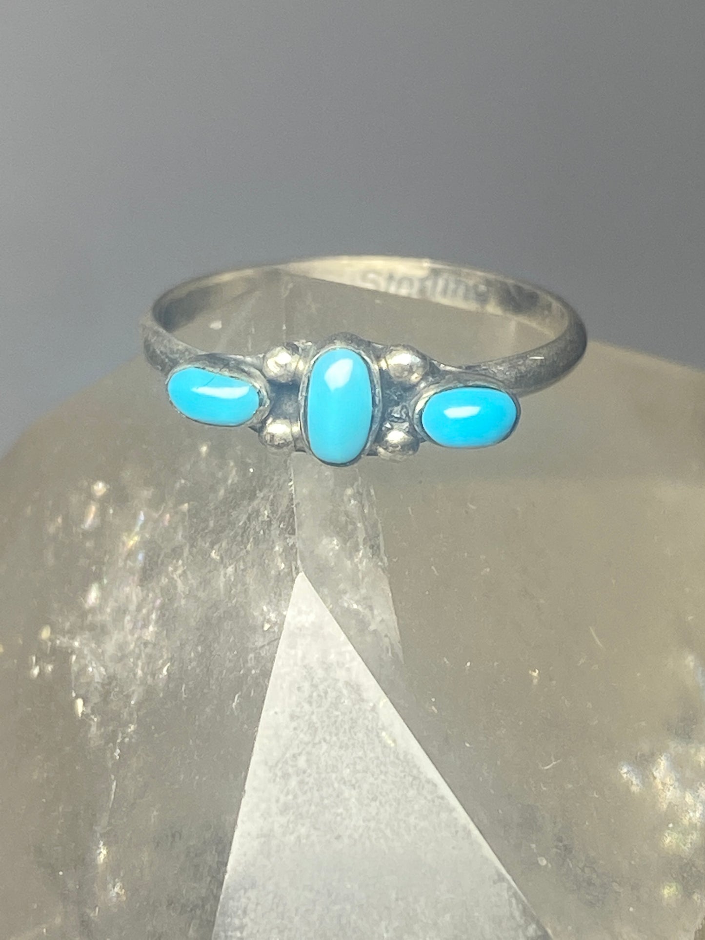 Turquoise ring stacker band southwest sterling silver women girls b