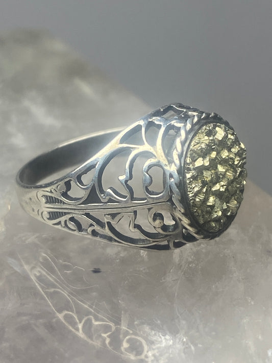 Rough natural stone ring pinky sterling silver women girls