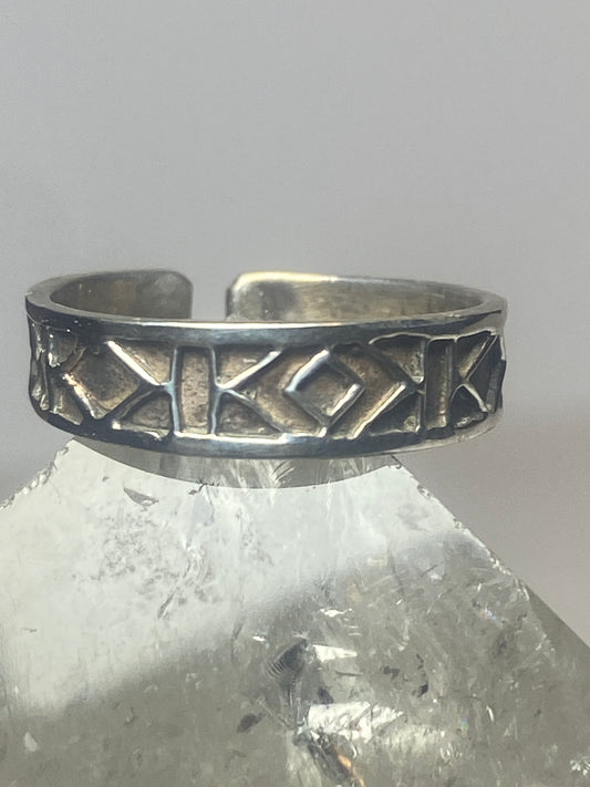 Toe ring geometric band b sterling silver women girls