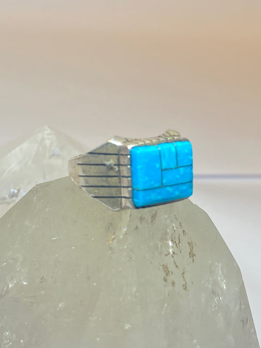 Blue ring size 8.75 sterling silver band southwest