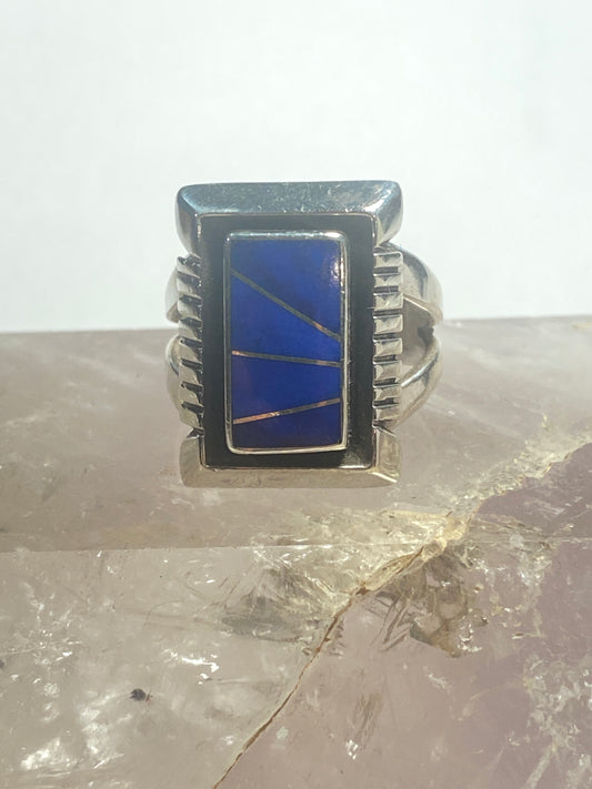 Blue Lapis ring Navajo sterling silver women