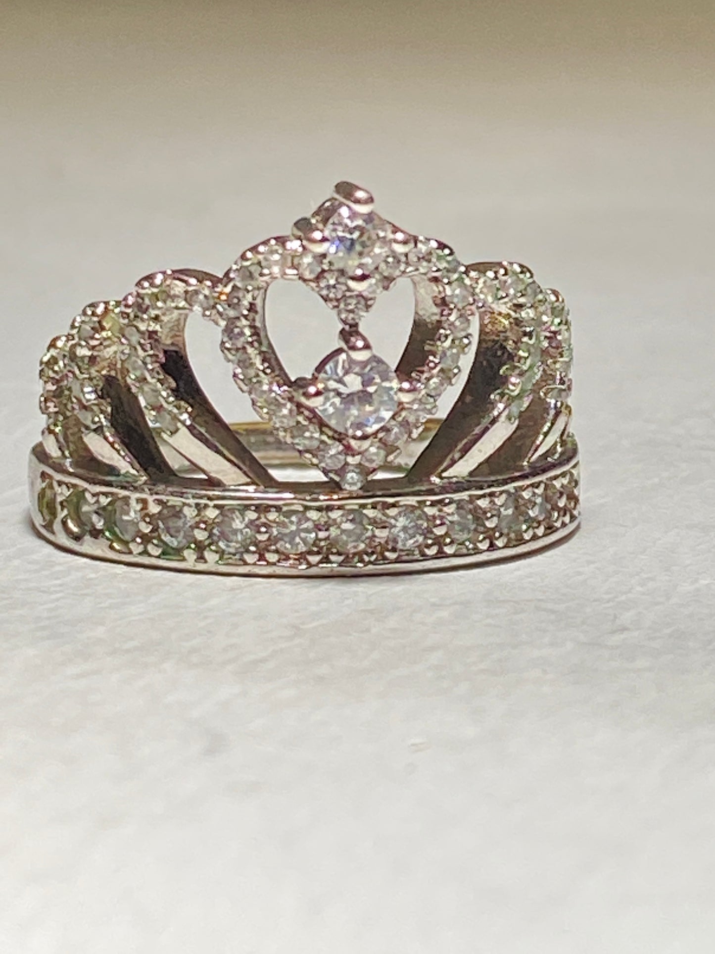Tiara ring crown band princess girls birthday sterling silver women
