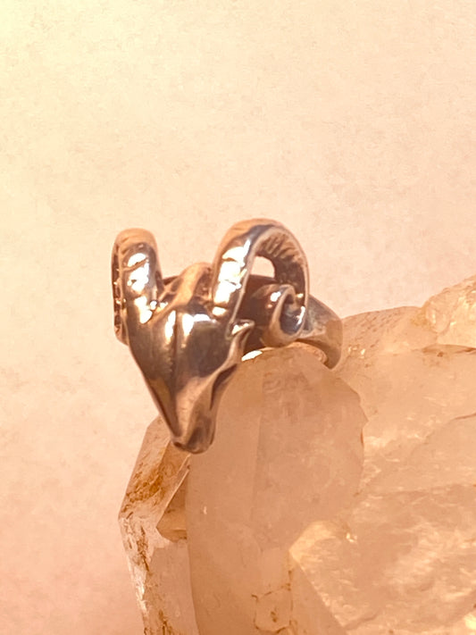 Ram ring size 6 animal band Aries birthday sterling silver women girl