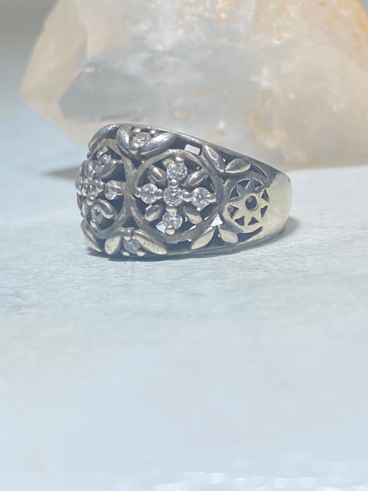 Floral Ring Cocktail sterling silver women men
