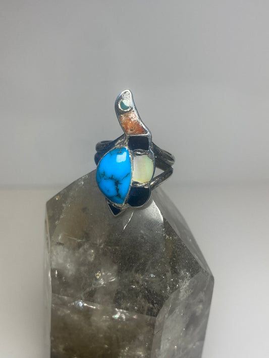 Turtle ring size 6 turquoise Navajo southwest sterling silver women girls