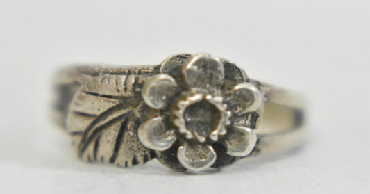Flower Toe Ring Sterling Silver Band Size 2