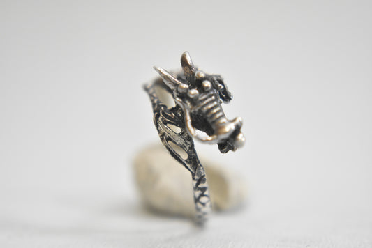 Dragon ring flying lizard sterling silver girls women Size 9.50