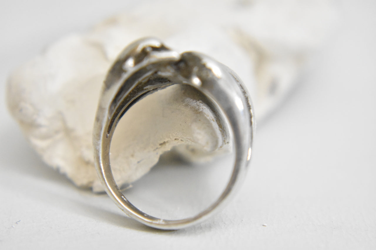 Dolphin ring four dolphins pinky band sterling silver women Size 4.5