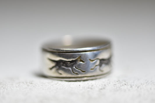 Wolf ring coyote band southwest women pinky sterling silver boys girls