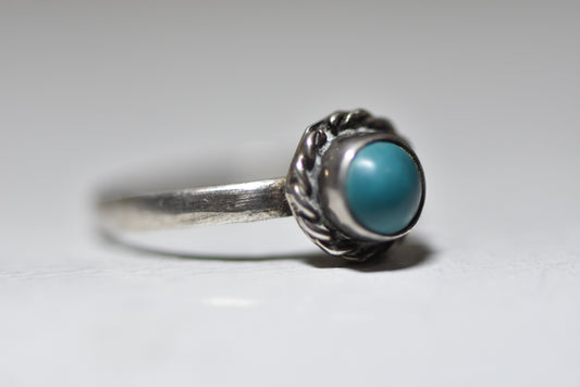 turquoise ring stacker pinky band sterling silver women girls a