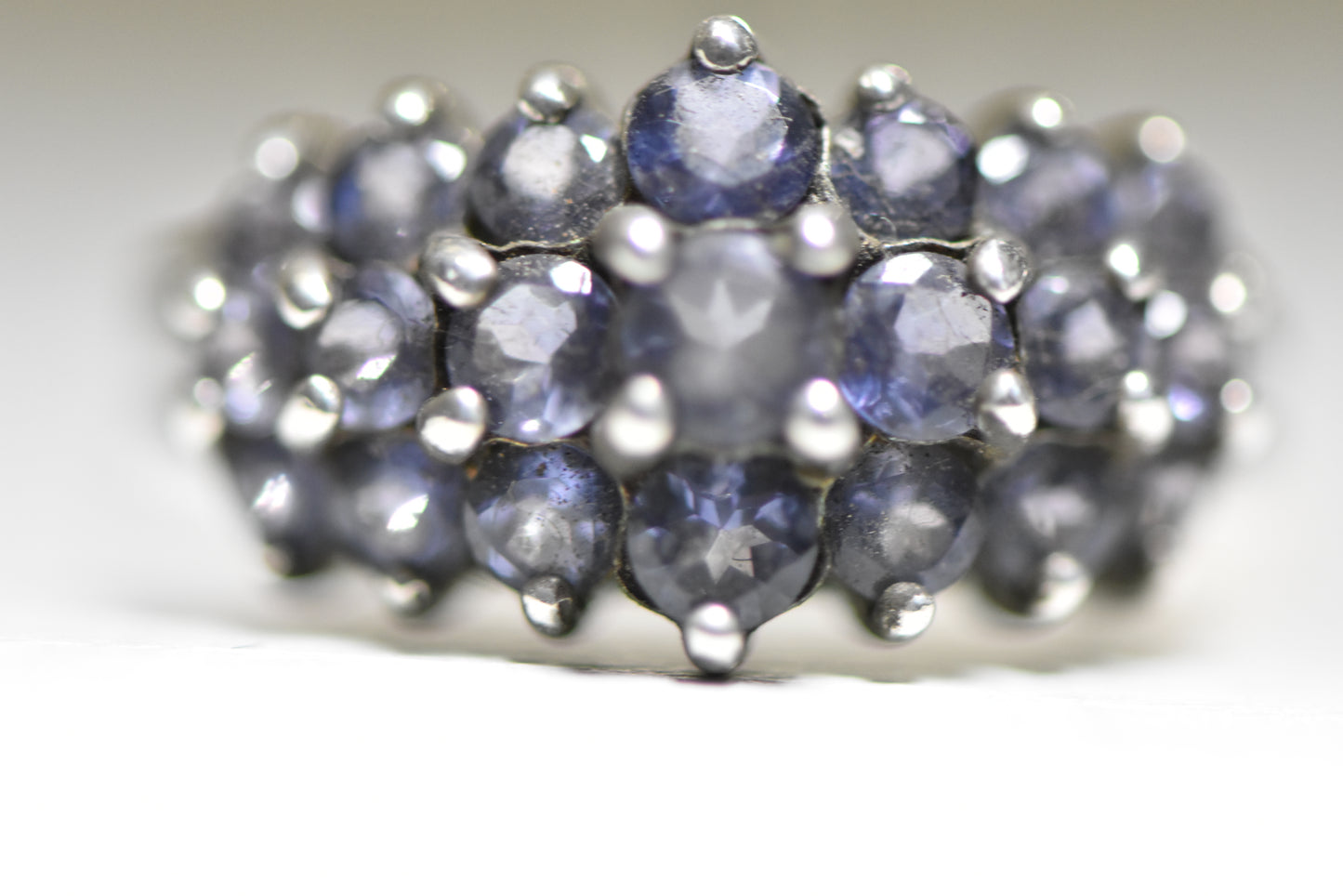 purple ring cluster cocktail vintage sterling silver women Size 6