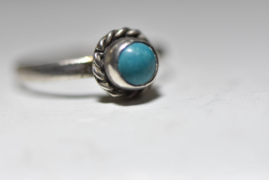 turquoise ring stacker pinky band sterling silver women girls children e