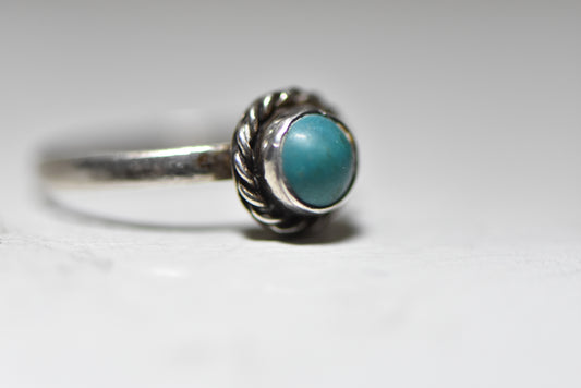 turquoise ring stacker pinky band sterling silver women girls children g