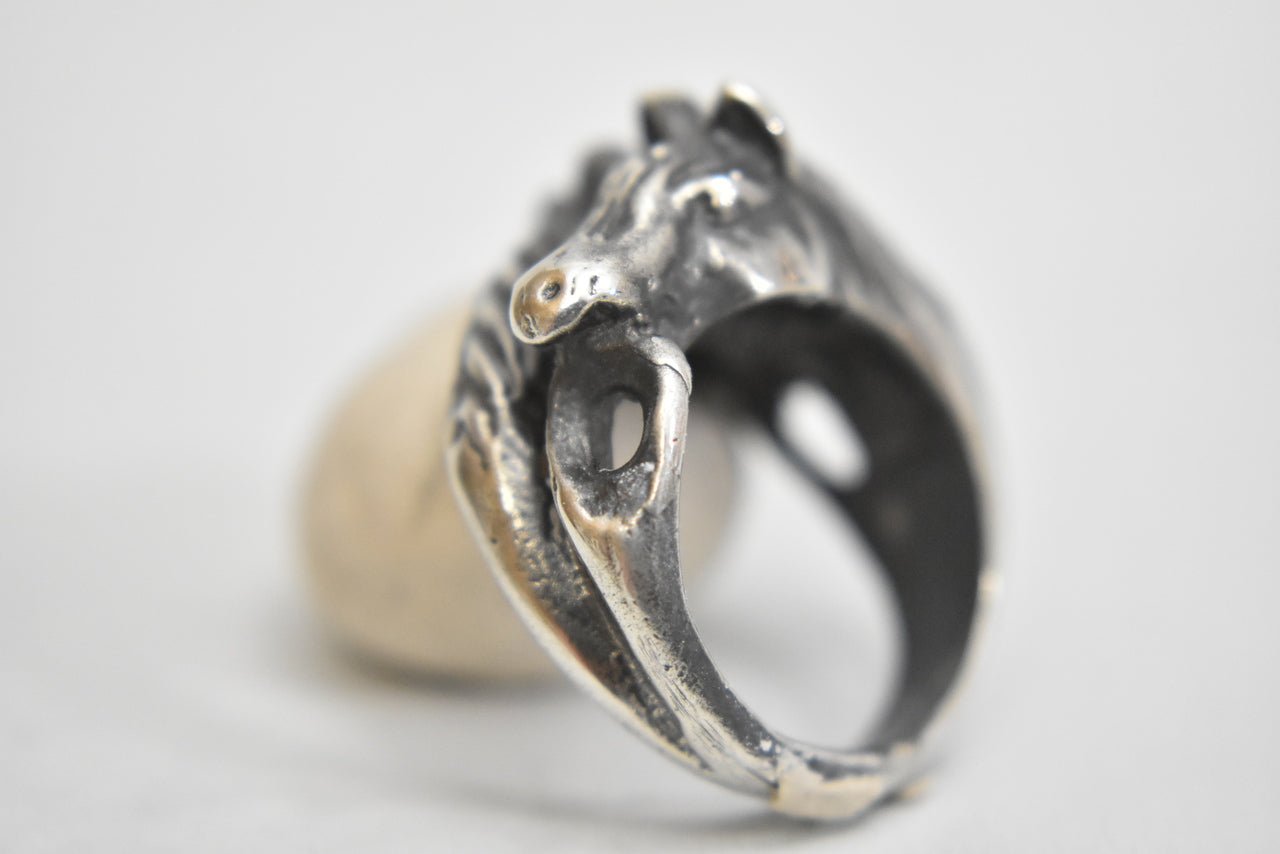 Horse ring 2 Horses Sterling Silver  southwest cowgirl Size  6.25