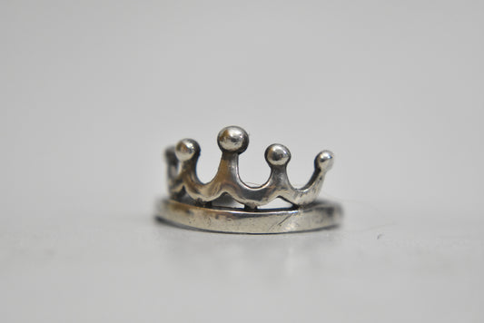 crown toe ring pinky band sterling silver Size 2.5