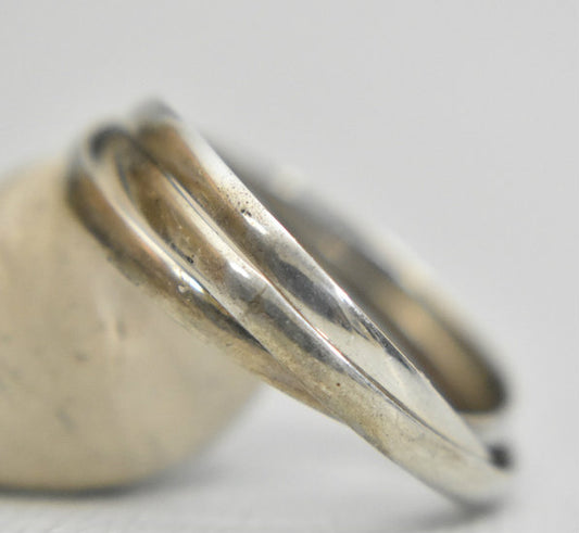 rolling ring three band sterling silver women Size 8.50
