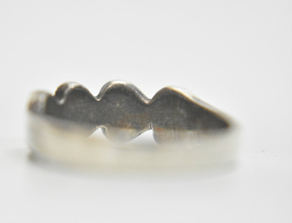 Heart Ring Marcasite Sterling Silver Stacker Band Size 5.75