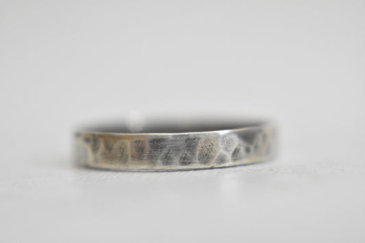 hammered stacker ring wedding band slender sterling silver girls women Size 7.25
