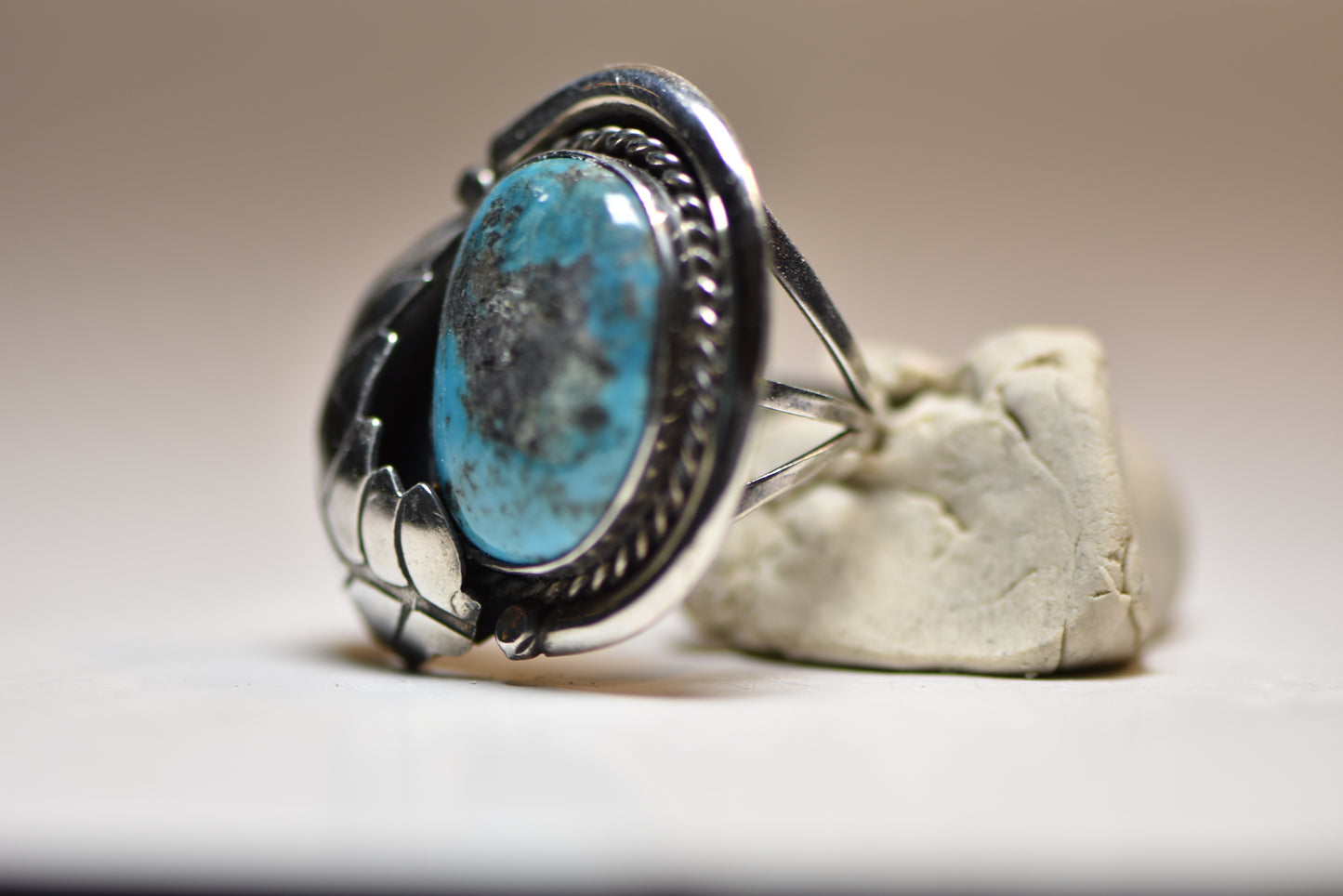 Turquoise ring leaf sterling silver women girls
